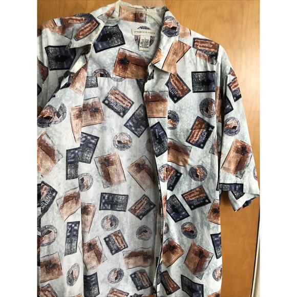 Preswick & Moore Vintage Men’s L Short Sleeve Button Down Cotton Blend Shirt - Picture 10 of 16